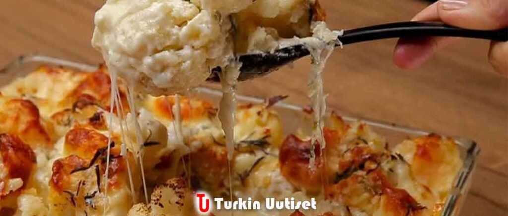 Juusto kukkakaali uunissa